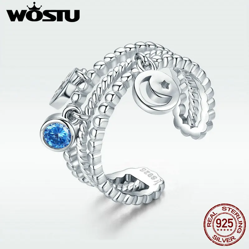 WOSTU Authentic 100% 925 Sterling Silver Double Layer Moon&Star CZ Adjustable Open Rings For Women Party 925 Jewelry Gift DXR350
WOSTU Authentic 100% 925 Sterling Silver Double Layer Moon&Star CZ Adjustable Open Rings For Women Party 925 Jewelry Gift DXR350