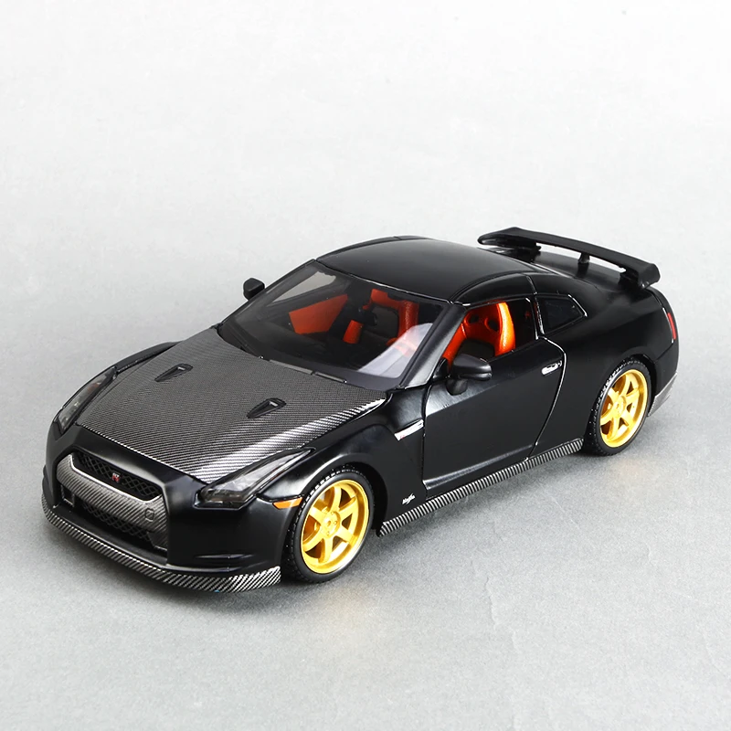 Maisto 1:24 литая модель автомобиля Skyline GTR R35 матовая черная металлическая Гоночная