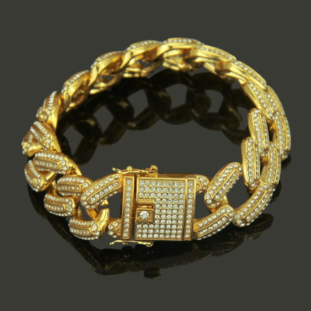 Fashion New Iced Out Bling AAA Rhinestone Brazalete Hombre Cuban Link Chain Bangles Bracelets Hip Hop Jewelry Pulsera Hombre
Fashion New Iced Out Bling AAA Rhinestone Brazalete Hombre Cuban Link Chain Bangles Bracelets Hip Hop Jewelry Pulsera Hombre