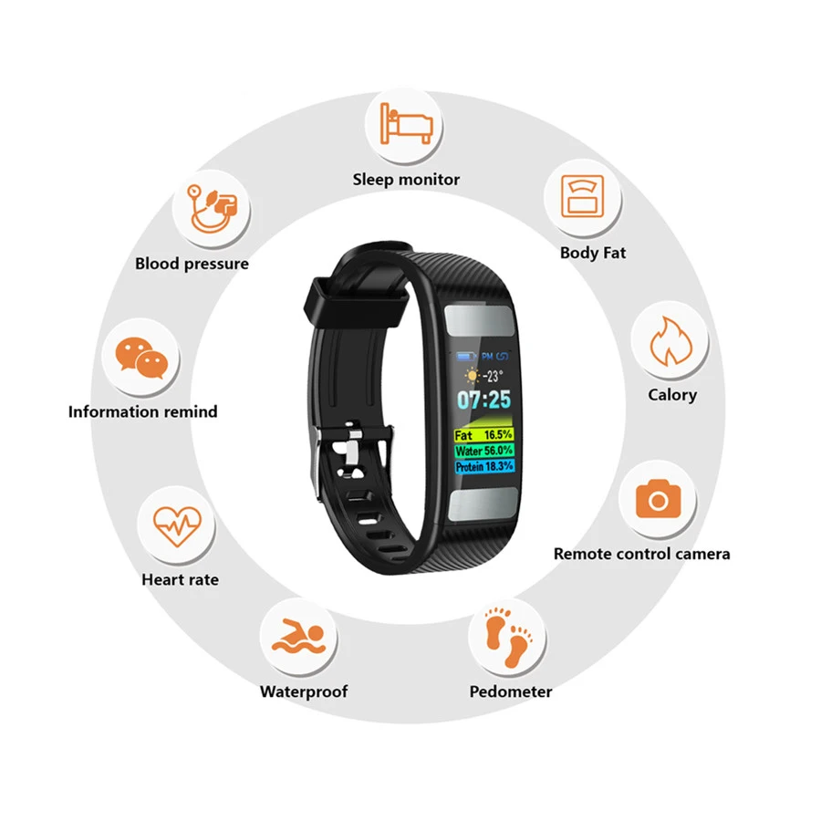 New Smart wristband fitness tracker OLED Sport Smart band PPG+ECG Body fat bracelet For IOS Android 43
New Smart wristband fitness tracker OLED Sport Smart band PPG+ECG Body fat bracelet For IOS Android 43
