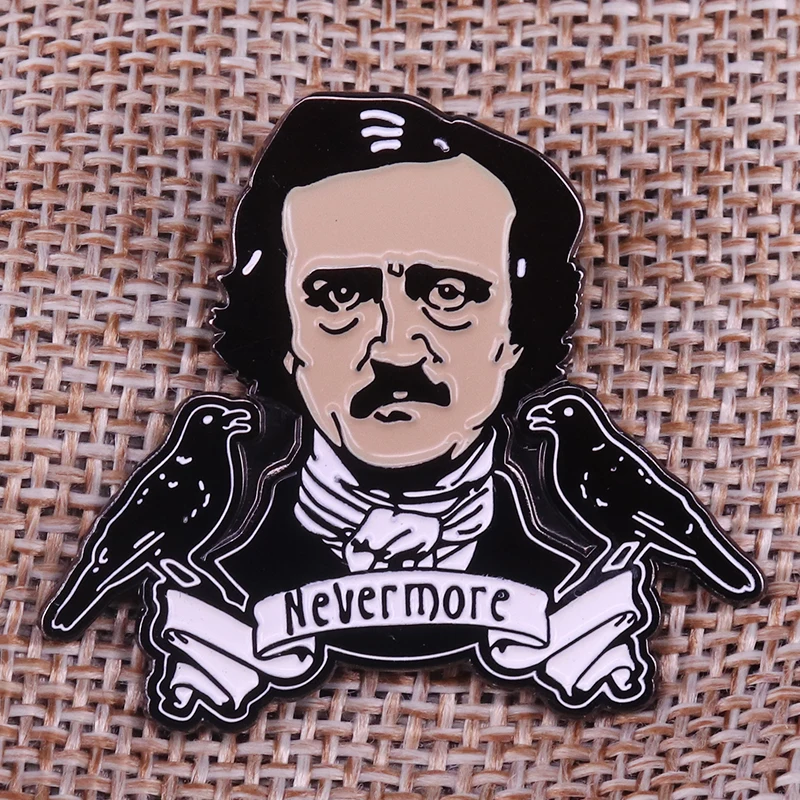 Edgar Allan Poe lapel pin Nevermore Badge Goth Literary Gift Poe Lover Raven Poem Edgar Allan brooch Enamel pin
Edgar Allan Poe lapel pin Nevermore Badge Goth Literary Gift Poe Lover Raven Poem Edgar Allan brooch Enamel pin