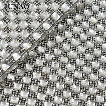 JUNAO 24*40cm Hotfix Clear Black 8mm Square Rhinestone Fabric Mesh Crystal Ribbon Trim Glass Applique DIY Clothes Jewelry Crafts
JUNAO 24*40cm Hotfix Clear Black 8mm Square Rhinestone Fabric Mesh Crystal Ribbon Trim Glass Applique DIY Clothes Jewelry Crafts