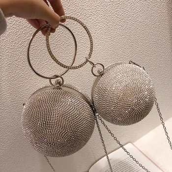 Diamond Ball bag 2019 Summer Fashion New High Quality Metal Women's Designer Handbag Ring Tote bag Chain Shoulder Messenger bag
Diamond Ball bag 2019 Summer Fashion New High Quality Metal Women's Designer Handbag Ring Tote bag Chain Shoulder Messenger bag