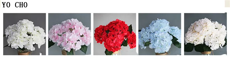 real touch high quality Artificial Flower Hydrangea 5 Heads Peony Bridal Bouquet Silk Flower For wedding Valentine's Day Party home DIY Decoration (3)