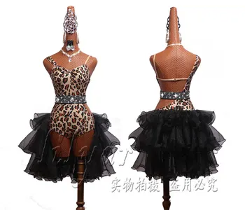 Custom woman Latin Dance Competition performance dress sexy leopard dress with belt sasa dance clothes
Custom woman Latin Dance Competition performance dress sexy leopard dress with belt sasa dance clothes