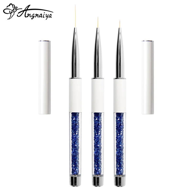 ANGNYA 9/11/20mm Blue Crystal Acrylic Nail Art Brushes UV Gel Painting Line Brush Nylon Hair Pen Manicure Nail Liner Tools S076
ANGNYA 9/11/20mm Blue Crystal Acrylic Nail Art Brushes UV Gel Painting Line Brush Nylon Hair Pen Manicure Nail Liner Tools S076