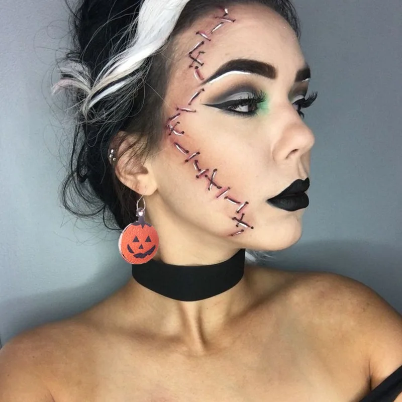 9 Pairs/set Punk Halloween Pumpkin Bat Stud Earrings Women Creative Strange Witch Heart Geometric Earring For Girls Oorbellen
9 Pairs/set Punk Halloween Pumpkin Bat Stud Earrings Women Creative Strange Witch Heart Geometric Earring For Girls Oorbellen