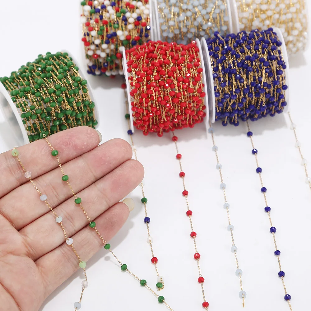 1 Meter Handmade 3.5mm Abacus Glass Beads Golden Chains for Necklaces Bracelets Anklet Making DIY Jewelry Findings
1 Meter Handmade 3.5mm Abacus Glass Beads Golden Chains for Necklaces Bracelets Anklet Making DIY Jewelry Findings