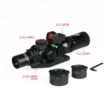 1 set/lot Tactical 1-4x24 rifle scope IRF with red dot scope with Scope level bubble and Scope mount VI1015
1 set/lot Tactical 1-4x24 rifle scope IRF with red dot scope with Scope level bubble and Scope mount VI1015