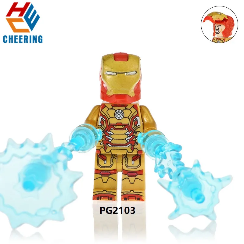 Single Sales Super Heroes Figures Red Blue White Iron Man With Blue Plastic Weapons Building Blocks For Toys Kids PG2103
Single Sales Super Heroes Figures Red Blue White Iron Man With Blue Plastic Weapons Building Blocks For Toys Kids PG2103