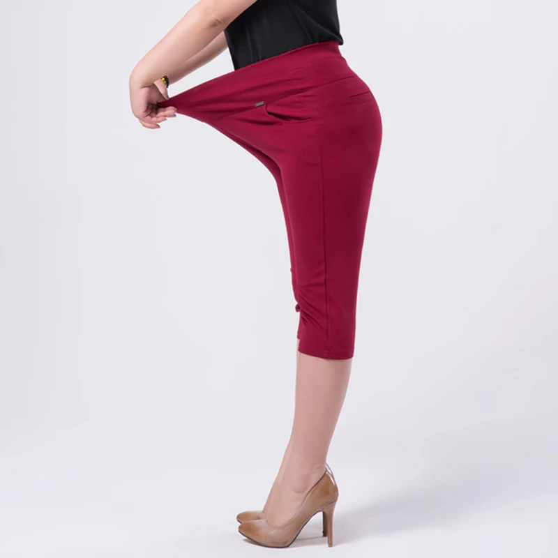 Super Stretch Pure Color Plus Size Female Elastic Band Pants Calf length Good Quality Extra Large Size Women Skinny Capris 6XL
Super Stretch Pure Color Plus Size Female Elastic Band Pants Calf length Good Quality Extra Large Size Women Skinny Capris 6XL