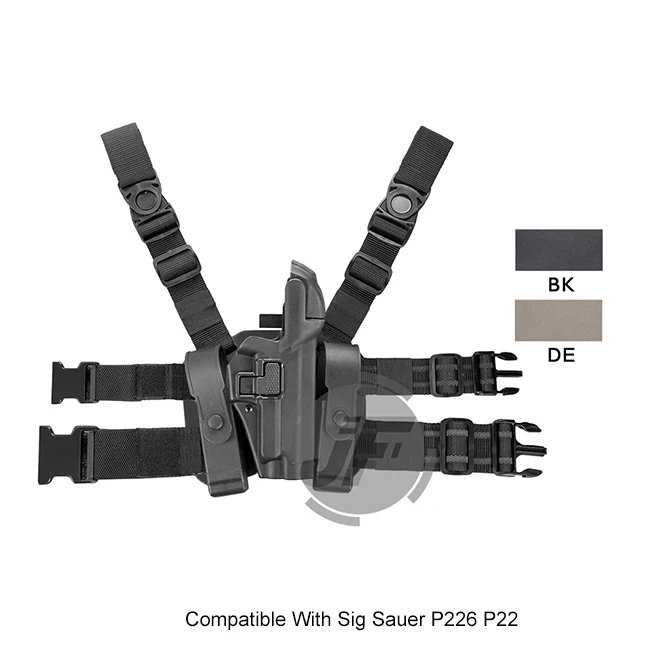 

Tactical Serpa Concealment Level 3 Retention Auto Lock Duty Right Hand Drop Leg Thigh Pistol Holster for Sig Sauer P226 P229