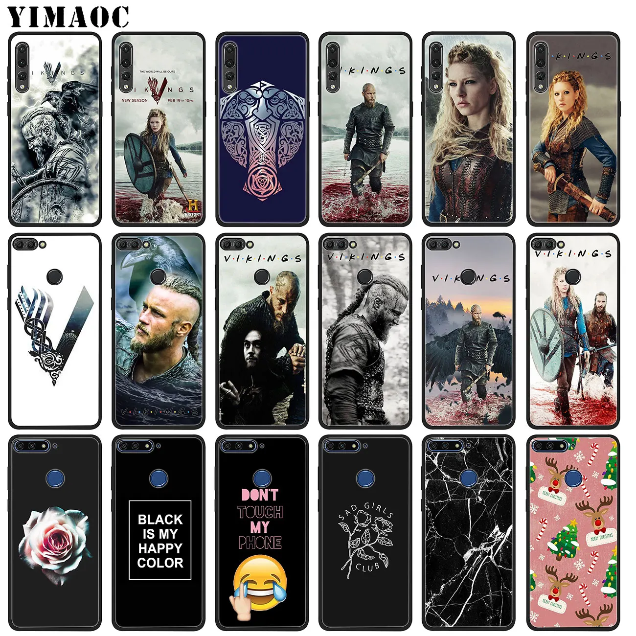 YIMAOC vikings serie 4 fashion Soft Silicone Case for Huawei P20 Pro P10 P9 P8 Lite Mini 2017 P Smart 2019 flower Black Cover
YIMAOC vikings serie 4 fashion Soft Silicone Case for Huawei P20 Pro P10 P9 P8 Lite Mini 2017 P Smart 2019 flower Black Cover