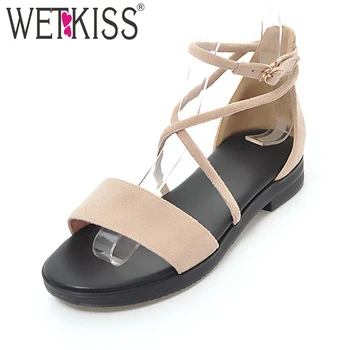 WETKISS 2018 Fashion Summer Flat Sandals Kid Suede Ladies Shoes Women Cross Strap Shoes Buckle Female Casual Footwear
WETKISS 2018 Fashion Summer Flat Sandals Kid Suede Ladies Shoes Women Cross Strap Shoes Buckle Female Casual Footwear