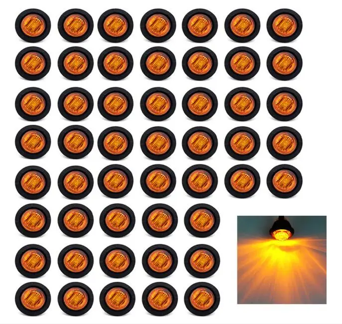 50X Mini 12V 3/4" Round Side 3 LED Marker Trailer Bullet License Light Car styling 
50X Mini 12V 3/4" Round Side 3 LED Marker Trailer Bullet License Light Car styling