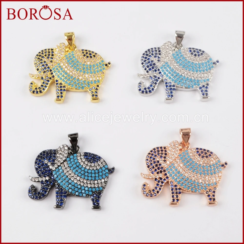 BOROSA 6PCS Silver Color Rose Gold Color Micro Pave CZ Cubic Zirconia Elephant Druzy Pendant Bead for Necklace Making WX607
BOROSA 6PCS Silver Color Rose Gold Color Micro Pave CZ Cubic Zirconia Elephant Druzy Pendant Bead for Necklace Making WX607