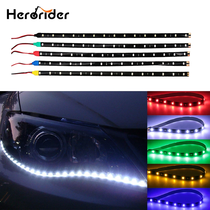 Herorider Waterproof Car Auto Decorative Flexible LED Strip 12V 30cm 15SMD Car LED Daytime Running Light Car LED Strip Light DRL
Herorider Waterproof Car Auto Decorative Flexible LED Strip 12V 30cm 15SMD Car LED Daytime Running Light Car LED Strip Light DRL
