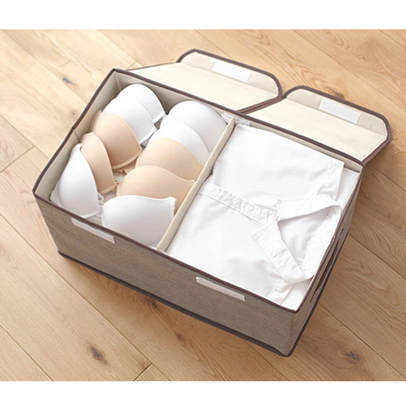 Multifunction Double Cover Linen Storage Box For Clothes Sundries Toy Quality 45*30*25cm Drawer Organizer Underwear Organizer
Multifunction Double Cover Linen Storage Box For Clothes Sundries Toy Quality 45*30*25cm Drawer Organizer Underwear Organizer