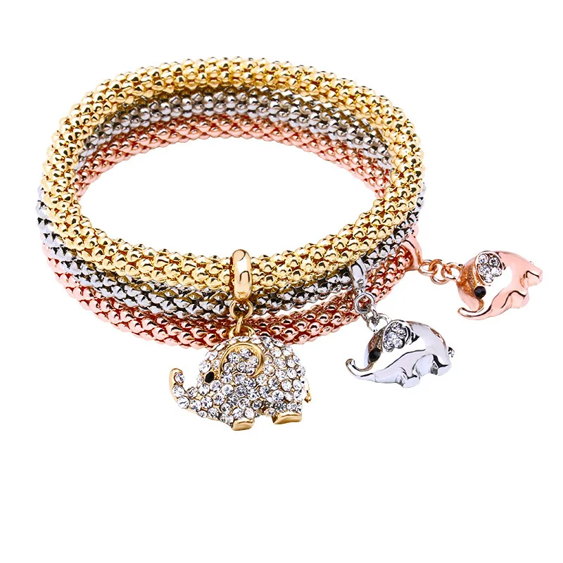 Bracelet For Women 3 Pieces/Set Charm Bracelets & Bangles Gold/Silver Plated Pendants Shape of Elephant/Tiger/Owl/butterfly
Bracelet For Women 3 Pieces/Set Charm Bracelets & Bangles Gold/Silver Plated Pendants Shape of Elephant/Tiger/Owl/butterfly