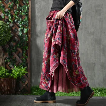 The New winter skirts early autumn 2018 retro literary floral cotton and linen skirts double elegant female bust skirt
The New winter skirts early autumn 2018 retro literary floral cotton and linen skirts double elegant female bust skirt