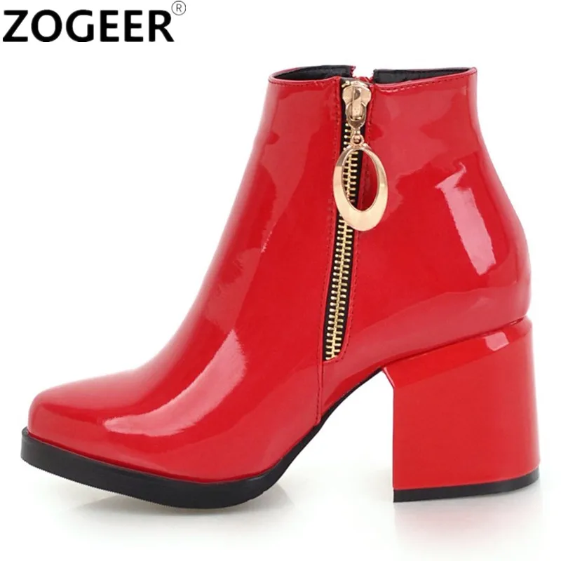 Plus size 47 Brand Ankle Boots For Women 2018 Winter Fashion Thick High Heels Boots Casual Patent Leather Ladies Shoes Black Red
Plus size 47 Brand Ankle Boots For Women 2018 Winter Fashion Thick High Heels Boots Casual Patent Leather Ladies Shoes Black Red
