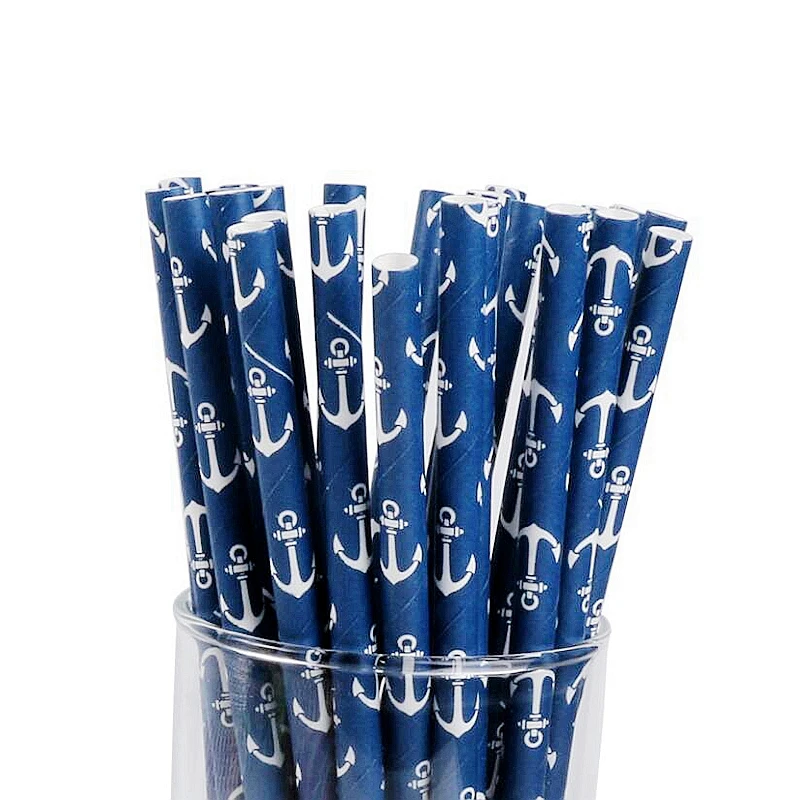 25pcs Boat anchor party disposable paper straws Marine nautical Ocean yacht outdoor birthday party drink drinking straw decor
25pcs Boat anchor party disposable paper straws Marine nautical Ocean yacht outdoor birthday party drink drinking straw decor