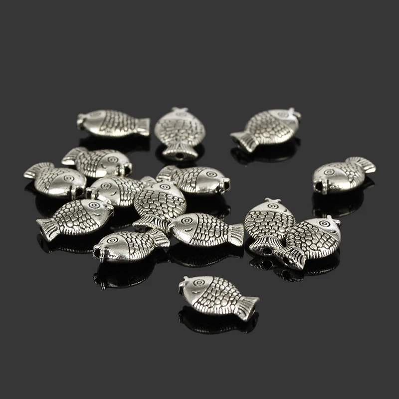 100pcs/lot Cute Charms Antique Tibetan Silver Metal Beads Fish Shape Spacer Beads Fit European Bracelet Jewelry DIY 8X12mm
100pcs/lot Cute Charms Antique Tibetan Silver Metal Beads Fish Shape Spacer Beads Fit European Bracelet Jewelry DIY 8X12mm