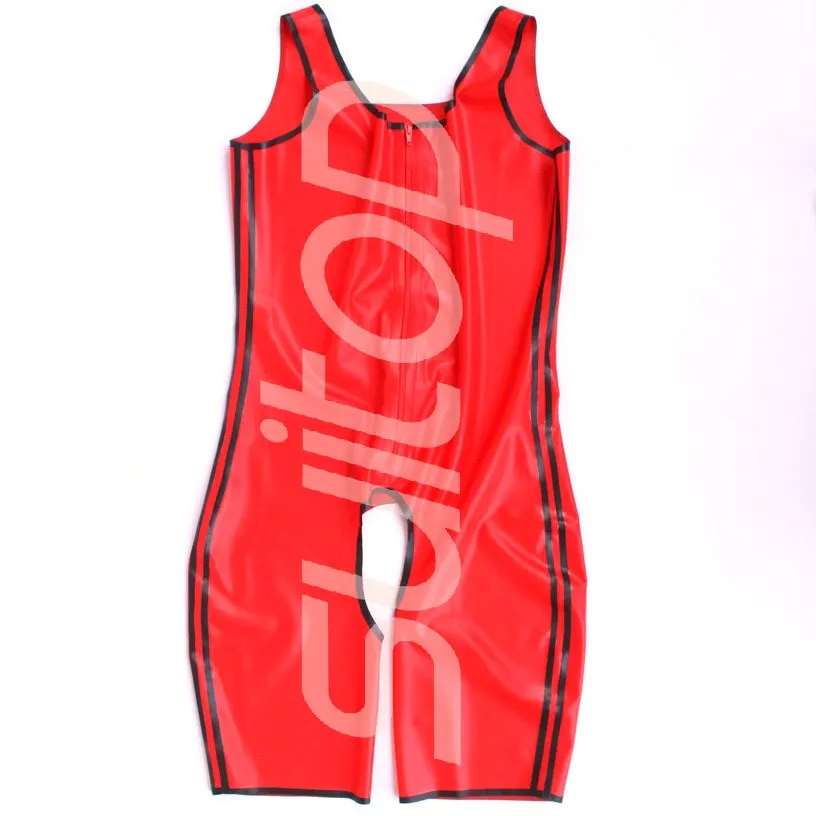 Free shipping Wet Look Sexy Men Latex bodysuit rubber jumpsuits Open crotch (Red and Black trim)
Free shipping Wet Look Sexy Men Latex bodysuit rubber jumpsuits Open crotch (Red and Black trim)