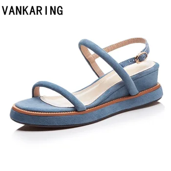 VANKARING summer women shoes gladiator sandals real leather wedges high heels open toe shoes black blue woman dress casual shoes
VANKARING summer women shoes gladiator sandals real leather wedges high heels open toe shoes black blue woman dress casual shoes