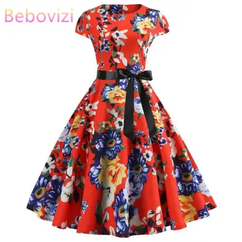 Bebovizi Women 2019 Summer New Style Short Plus Size Bandage Casual Office Elegant Vestidos Vintage Flower Print A-Line Dress
Bebovizi Women 2019 Summer New Style Short Plus Size Bandage Casual Office Elegant Vestidos Vintage Flower Print A-Line Dress