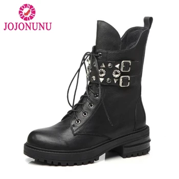 FITWEE Woman Mid Calf Boots Genuine Leather Winter Women Shoes Rivets Zipper Short Boots Fashion Ladies Punk Shoes Size 34-41
FITWEE Woman Mid Calf Boots Genuine Leather Winter Women Shoes Rivets Zipper Short Boots Fashion Ladies Punk Shoes Size 34-41