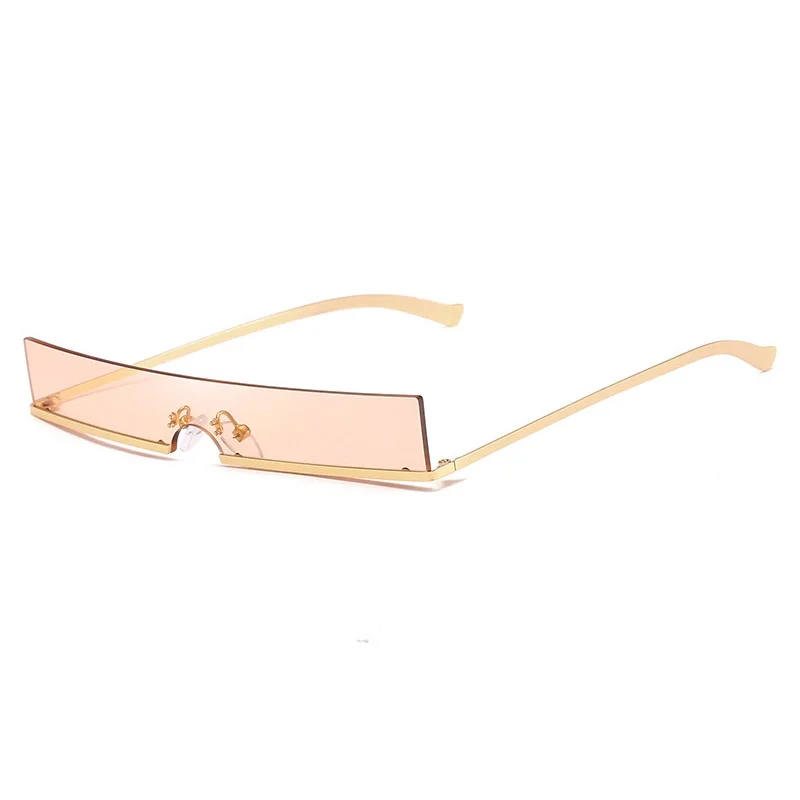 Rectangle Narrow Semi-rimless Sunglasses with Colored lens Golden metal arm Small Unusual Shape Glasses Fashion Shades for Women
Rectangle Narrow Semi-rimless Sunglasses with Colored lens Golden metal arm Small Unusual Shape Glasses Fashion Shades for Women