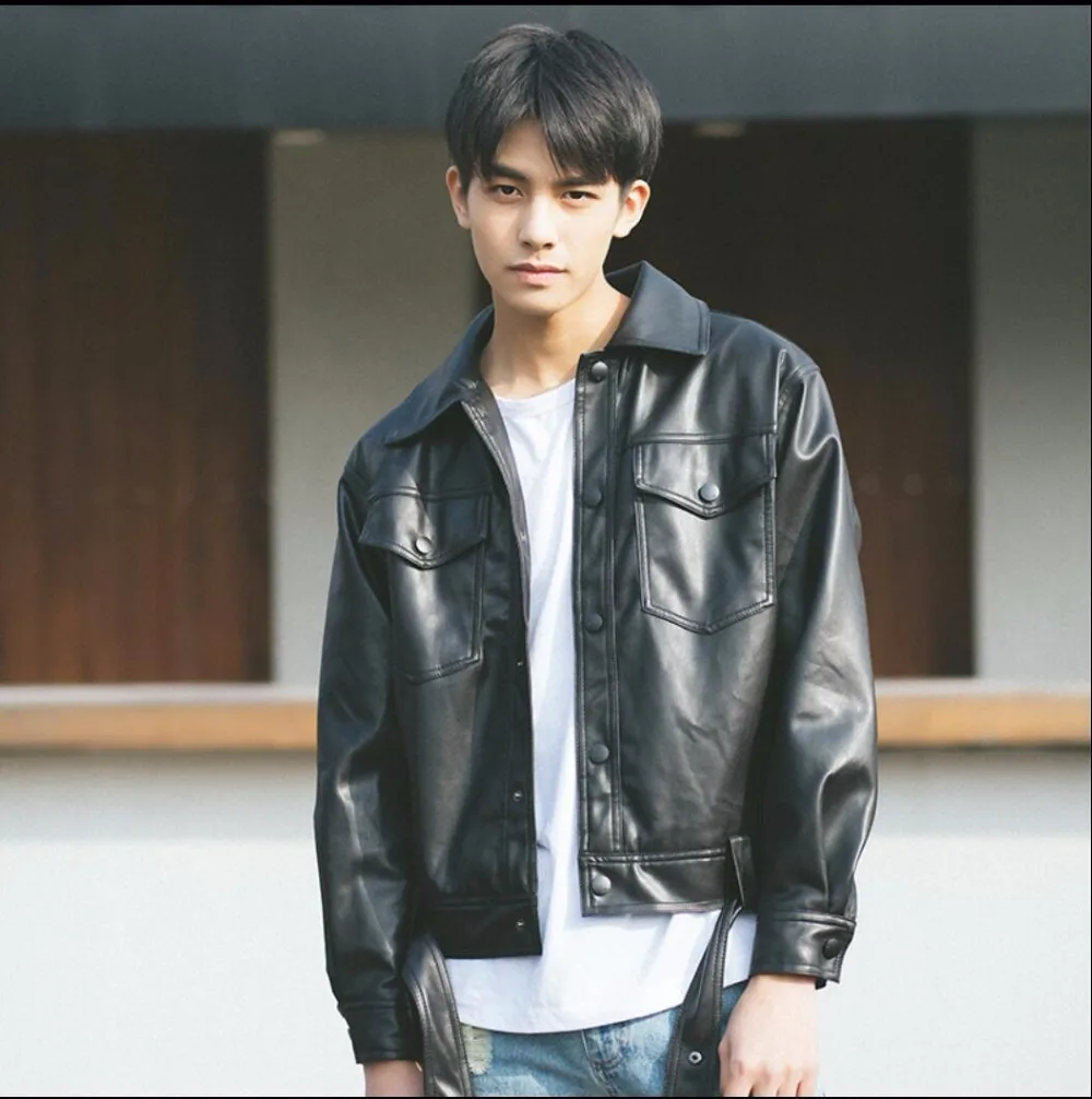 NEW ! Men's Fashion PU leather clothing jacket outerwear GD tide slim motorcycle leather jacket singer costumes 
NEW ! Men's Fashion PU leather clothing jacket outerwear GD tide slim motorcycle leather jacket singer costumes