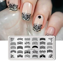 Placa de imagem da arte do prego do retângulo francês bonito nascido 12*6cm do modelo de carimbo da arte do prego BPX-L005(China)