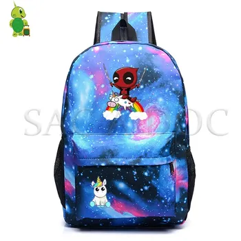 Cartoon Deadpool Unicorn Backpack Galaxy Space School Bags for Teenage Boys Girls Laptop Backpack Women Men Casual Travel Bags
Cartoon Deadpool Unicorn Backpack Galaxy Space School Bags for Teenage Boys Girls Laptop Backpack Women Men Casual Travel Bags