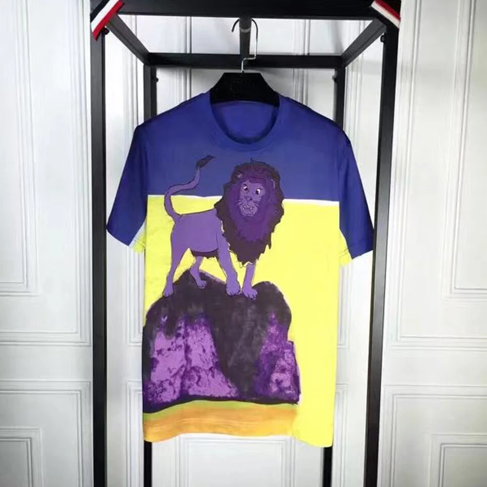 Mens Colorful 3D Cartoon Lion Printed Short Sleeve T-Shirt Fashion Tos Tees for Male
Mens Colorful 3D Cartoon Lion Printed Short Sleeve T-Shirt Fashion Tos Tees for Male