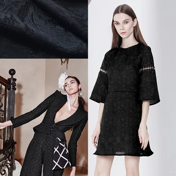 Imported black stretch knit soft skin double lace fabric dress suit fabric
Imported black stretch knit soft skin double lace fabric dress suit fabric