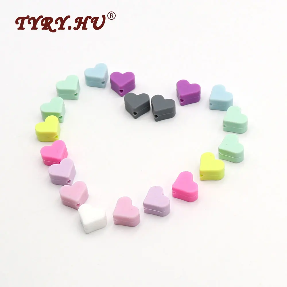 TYRY.HU Original 25pcs Silicone Beads 14mm Heart Shaped Baby Teether Bead For DIY Jewelry Necklace Bracelets Bead Multifunction
TYRY.HU Original 25pcs Silicone Beads 14mm Heart Shaped Baby Teether Bead For DIY Jewelry Necklace Bracelets Bead Multifunction