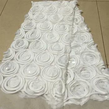 Hot popular 4colors 3D rose sequins lace fabric for wedding dress stage clothing evening dress HJ580-1 
Hot popular 4colors 3D rose sequins lace fabric for wedding dress stage clothing evening dress HJ580-1