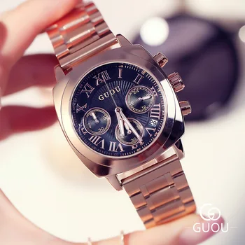 Hot Sale Fashion Original GUOU Brand Roman Dial /w Calendar Rose Gold Stainless No Fade Quartz Analog Women Ladies Wrist Watch
Hot Sale Fashion Original GUOU Brand Roman Dial /w Calendar Rose Gold Stainless No Fade Quartz Analog Women Ladies Wrist Watch