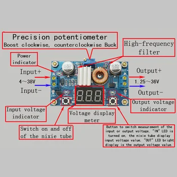 5A DC-DC Adjustable Step-down Module with a Voltmeter
5A DC-DC Adjustable Step-down Module with a Voltmeter