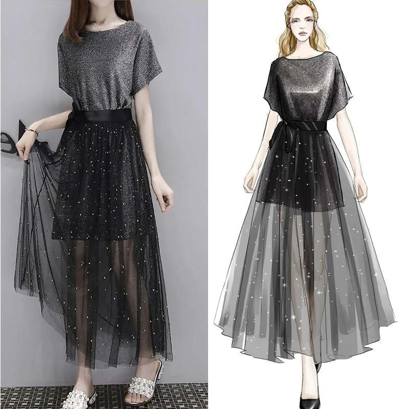 2019 Summer 2 Piece Set Woman Cotton Long T-shirt +Mesh See Through Skirt Sets Women Elegant Vintage Female Skirts Suits
2019 Summer 2 Piece Set Woman Cotton Long T-shirt +Mesh See Through Skirt Sets Women Elegant Vintage Female Skirts Suits
