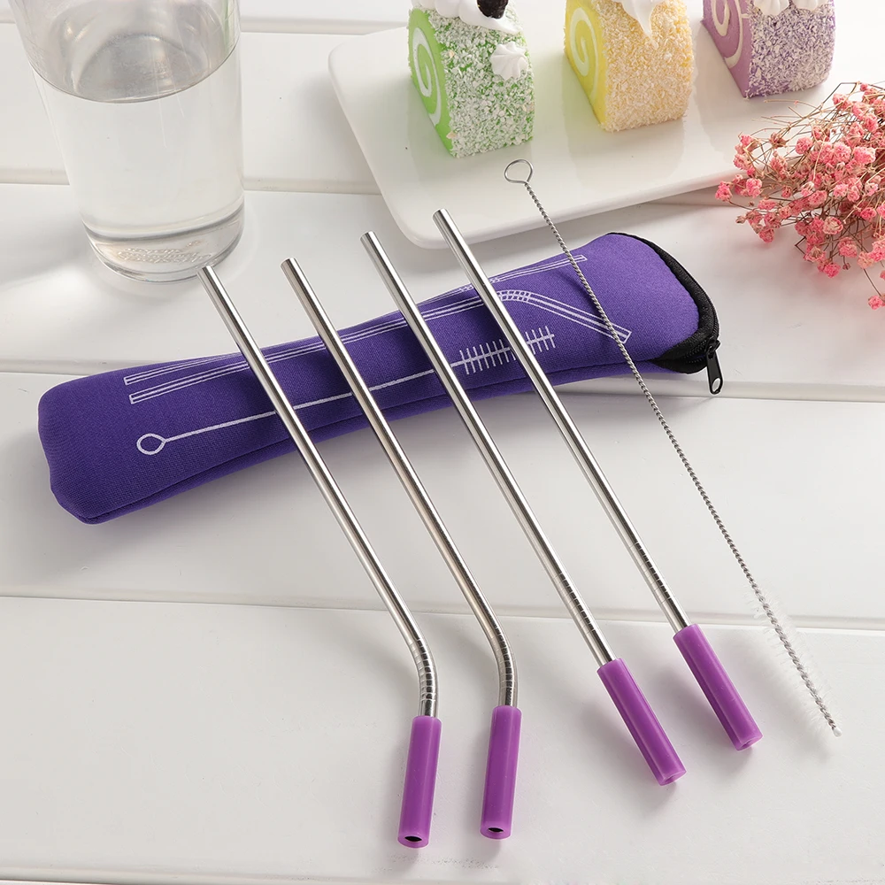 4pcs/set Reusable Stainless Steel Straws With Silicone Tips with Clean Brush & Cloth Bag Wedding Party Healthy Glass Straw
4pcs/set Reusable Stainless Steel Straws With Silicone Tips with Clean Brush & Cloth Bag Wedding Party Healthy Glass Straw