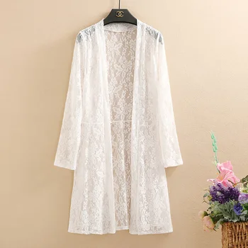 New Women Lace Jacket Casacos 2019 Summer Long Sleeve Slim Medium Long White Coats Womens Plus Size Thin Outerwear Cardigan
New Women Lace Jacket Casacos 2019 Summer Long Sleeve Slim Medium Long White Coats Womens Plus Size Thin Outerwear Cardigan