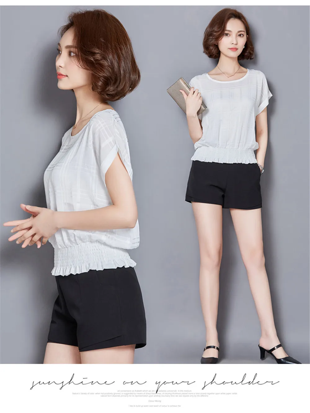 White High Waist All Match Blouse shirt For Women 2018 Summer Short Batwing Sleeve Loose Women Blouse Top Linen O-neck Blusas (29)