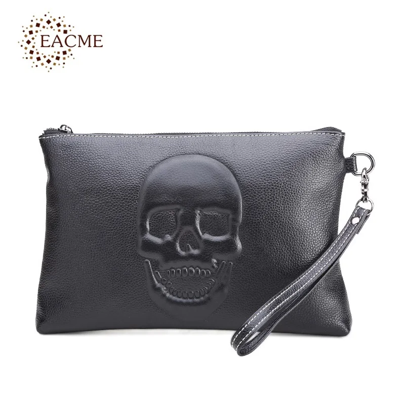 EACME Men Genuine Leather Envelope Bag Day Clutches Men Punk Skull Purse Business Bags Black Wristlet Hand Bag for Male A4 Bags
EACME Men Genuine Leather Envelope Bag Day Clutches Men Punk Skull Purse Business Bags Black Wristlet Hand Bag for Male A4 Bags