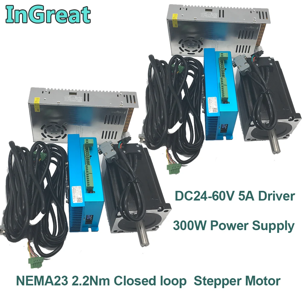 Free shippig ! 2PCS NEMA23 57mm 2.2Nm Closed loop Stepper Motor DC24-60V 5A Driver & 300W Power Supply Easy Servo for CNC
Free shippig ! 2PCS NEMA23 57mm 2.2Nm Closed loop Stepper Motor DC24-60V 5A Driver & 300W Power Supply Easy Servo for CNC
