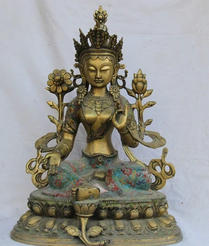USPS to USA S2200 19" Tibet Cloisonne Bronze 24K Gold Gilt Green Tara Mahayana Buddhism Statue
USPS to USA S2200 19" Tibet Cloisonne Bronze 24K Gold Gilt Green Tara Mahayana Buddhism Statue