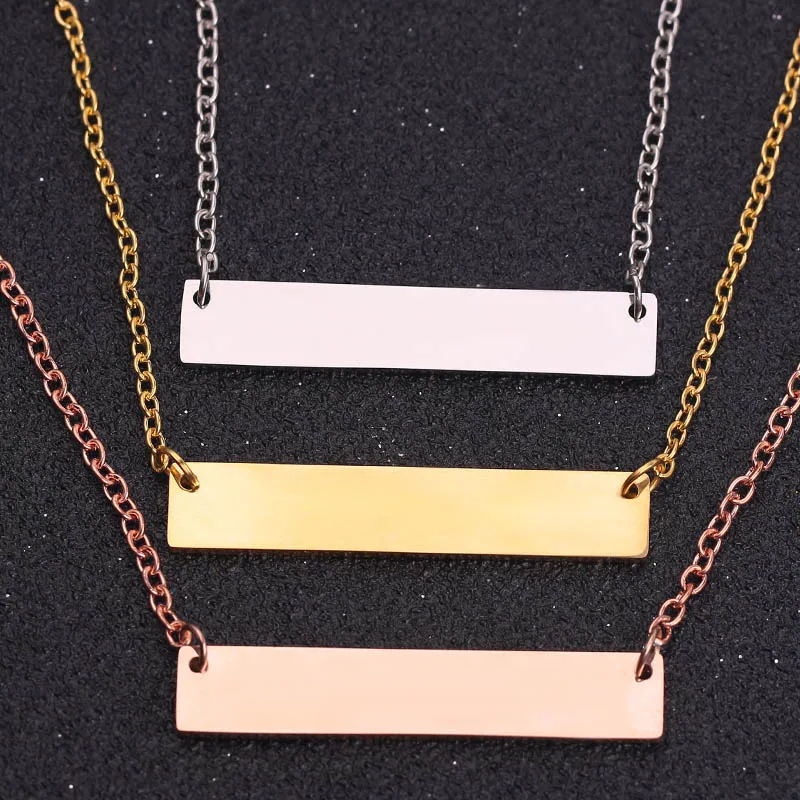 Bar Necklace Engraved in Stainless Steel jewelry Woman Necklace Personalized Name Necklace Nameplate Custom Made with Any Name
Bar Necklace Engraved in Stainless Steel jewelry Woman Necklace Personalized Name Necklace Nameplate Custom Made with Any Name