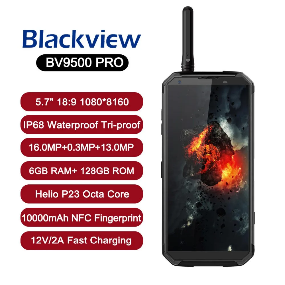 Global version Blackview BV9500 Pro 10000mAh IP68 Waterproof mobile phone Android 8.1 5.7"18:9 Smartphone 6GB 128GB MT6763T NFC
Global version Blackview BV9500 Pro 10000mAh IP68 Waterproof mobile phone Android 8.1 5.7"18:9 Smartphone 6GB 128GB MT6763T NFC